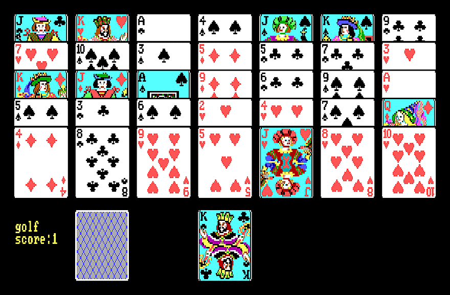 Golf Solitaire screenshot from the 1987 game Solitaire Royale